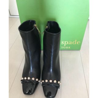 ケイトスペードニューヨーク(kate spade new york)のケイトスペード☆パールとリボンが可愛いミドル丈ブーツ(ブーツ)