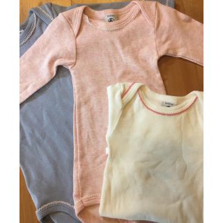 プチバトー(PETIT BATEAU)のプチバトー ロンパース 3枚セット(ロンパース)