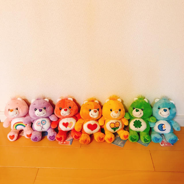 CareBears(ケアベア)のケアベア ぬいぐるみ 7体セット エンタメ/ホビーのおもちゃ/ぬいぐるみ(キャラクターグッズ)の商品写真