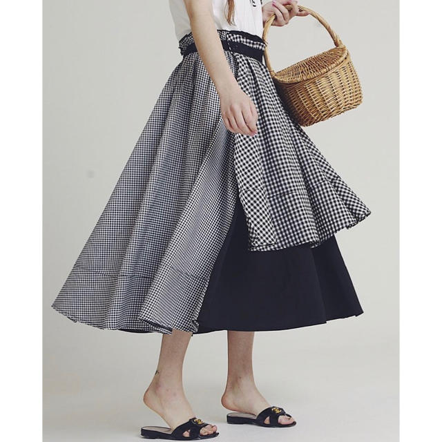 【再出品】 epine check×check volume skirt