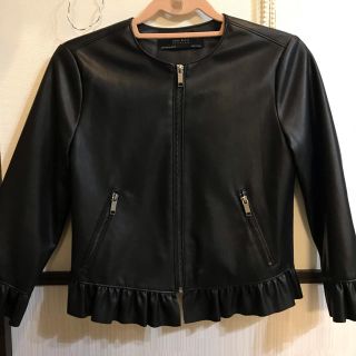 ザラ(ZARA)のZARAフリルライダース(ライダースジャケット)