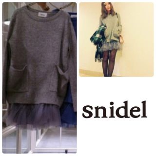 スナイデル(SNIDEL)のsnidel ニットチュールワンピ(ミニワンピース)