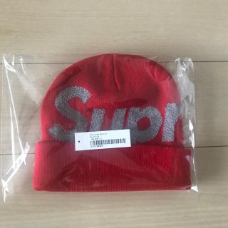 シュプリーム(Supreme)のSUPREME BIG LOGO BEANIE RED 赤 試着のみ(ニット帽/ビーニー)