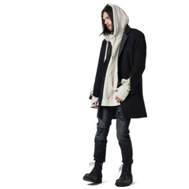 glamb(グラム)のglamb Polar chester coat 黒 グラム チェスターコート メンズのジャケット/アウター(チェスターコート)の商品写真