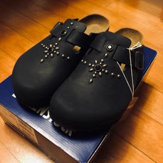 ビルケンシュトック(BIRKENSTOCK)の【新品】ビルケンシュトック ボストン 41（26.5）ブラックヌバック スタッズ(サンダル)