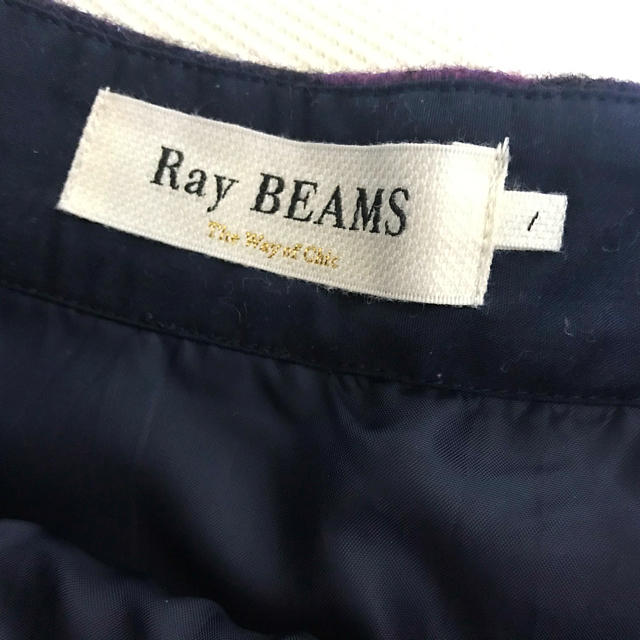 Ray BEAMS(レイビームス)のRayBEAMS☆チェック柄ウールスカート パープル レディースのスカート(ひざ丈スカート)の商品写真