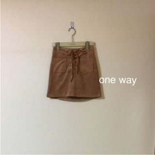 ワンウェイ(one*way)のone way激かわスエード調キャメルスカート❤️週末限定お値下げ(ミニスカート)