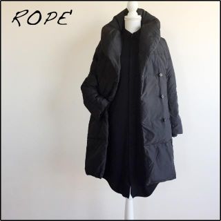 ロペ(ROPE’)のROPE' 高級 フェザー ダウン コート 黒(ダウンコート)