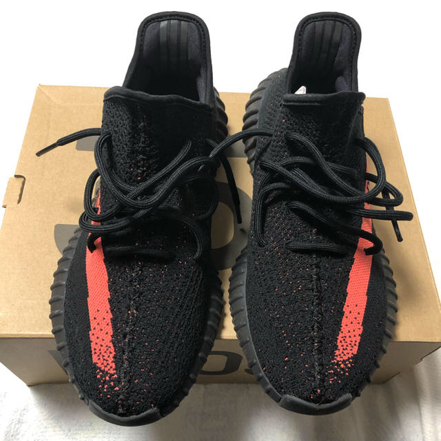 専用 yeezy boost 350 v2 black red 27㎝