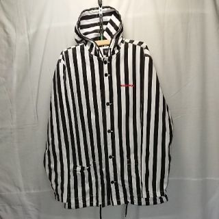 オフホワイト(OFF-WHITE)の【ELVIRA】ストライプ フーデットコート(マウンテンパーカー)