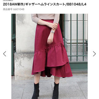 ランダ(RANDA)のRANDA/ギャザーヘムラインスカート/2018AW❤️新品未着用(ひざ丈スカート)