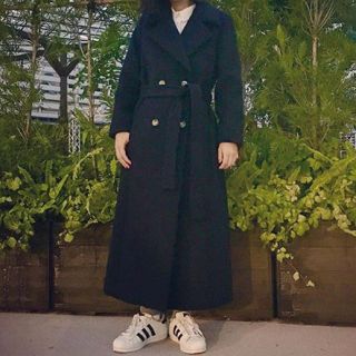 ブラックバイマウジー(BLACK by moussy)のBLACK BY MOUSSY ウールダブルクロスロングコート(ロングコート)