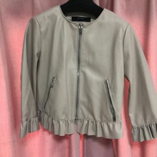 ザラ(ZARA)のザラ フリルレザージャケット(ライダースジャケット)