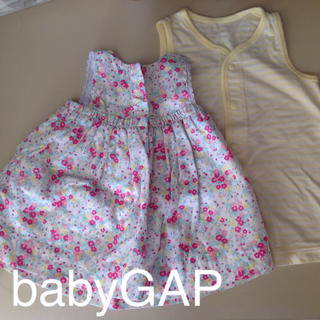 ベビーギャップ(babyGAP)のbabyGAP ワンピース 肌着 ブルマ 花柄 女の子 未使用 50 60(ワンピース)