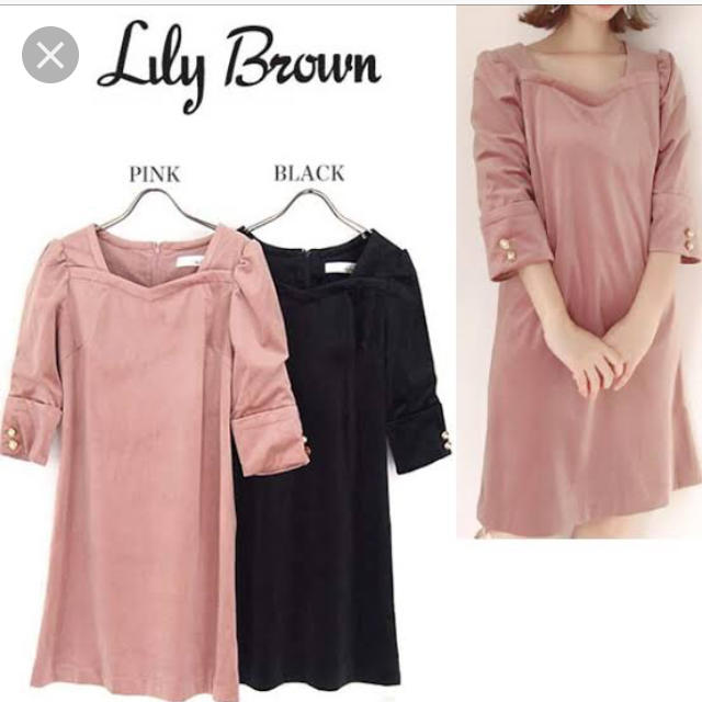 lily brownパワショルベロアワンピース♡新品リリーブラウンxmasドレス