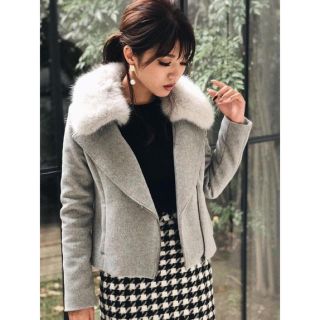 リエンダ(rienda)のrienda♡ WクロスFaux Fur Wool MIXライダースジャケット(ライダースジャケット)