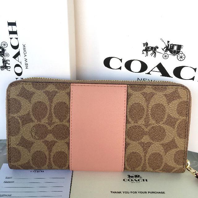 Coach コーチ シグネチャー F ピンク 長財布の通販 By 岸 S Shop コーチならラクマ