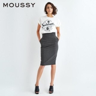 マウジー(moussy)のMOUSSY チェック柄ハイウエストタイトスカート(ひざ丈スカート)