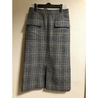 スピックアンドスパン(Spick & Span)のWポケットチェックツィードタイトスカート(ひざ丈スカート)