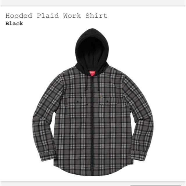 supreme  plaid hooded work shirt