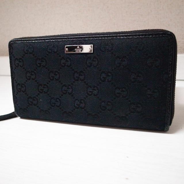 正規品♡最安値♡グッチ　長財布　黒　GGキャンバス　ラウンドファスナー　バッグブランドグッチGUCCIz7