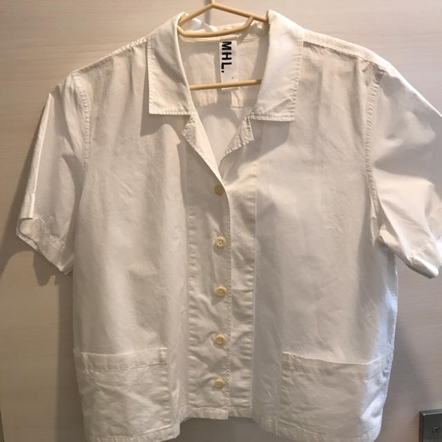 MARGARET HOWELL(マーガレットハウエル)のMHL 白開襟シャツ レディースのトップス(シャツ/ブラウス(長袖/七分))の商品写真