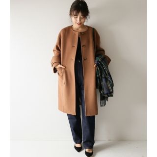 スピックアンドスパン(Spick & Span)のあっぴ様専用【新品未使用】2018A/W ビーバークルーネックコート(ロングコート)