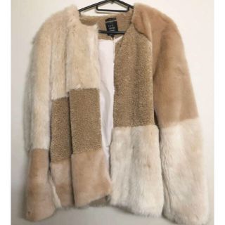 ZARA - ZARA パッチワーク風 ファーコート ジャケットの通販 by プロフ