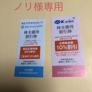 ケイオウヒャッカテン(京王百貨店)の京王プラザホテル、京王百貨店株主優待券(ショッピング)