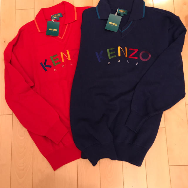 美品 KENZO GOLFケンゾーゴルフ マルチカラーデカロゴセーター サイズ4