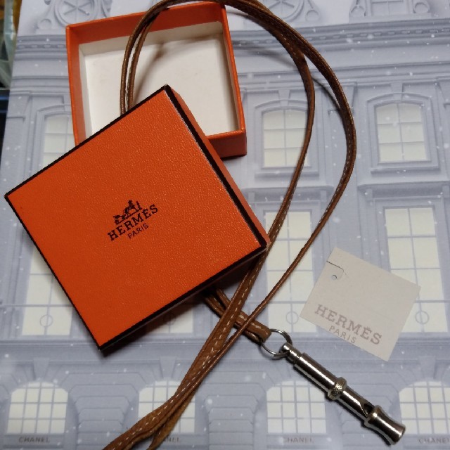 正規品HERMES レザーホイッスルネックレス