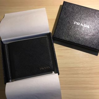 プラダ(PRADA)のPRADA マネークリップ   ブラック/ネイビー(マネークリップ)