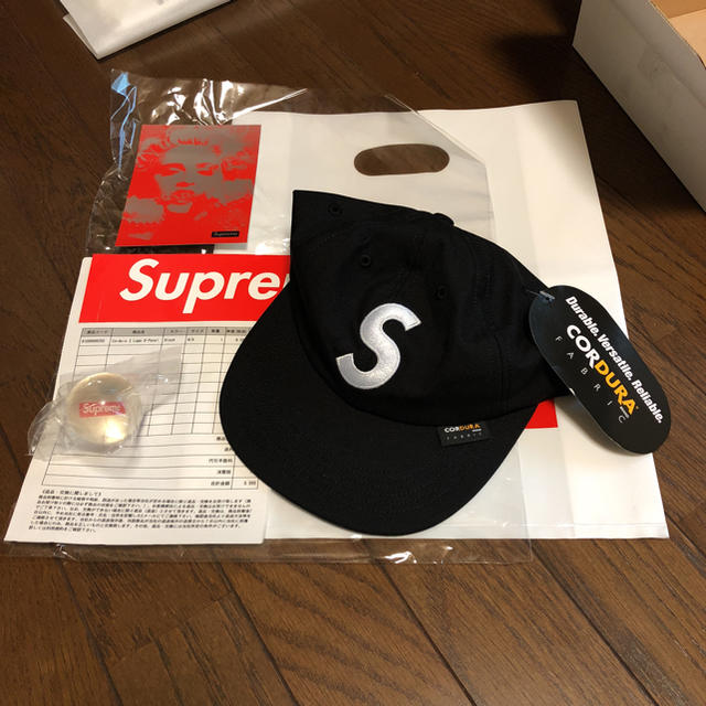 黒 Supreme Cordura S Logo 6-Panel cap