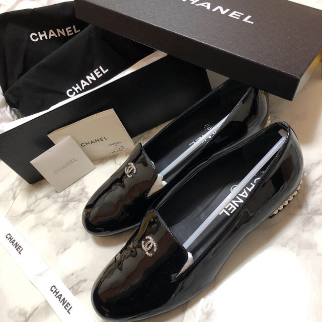 一部予約販売】 極美品 CHANEL - CHANEL パール 正規品 ブラック 38