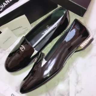 CHANEL - CHANEL 極美品 パール オペラシューズ 38 ブラック 正規品の
