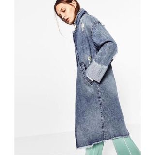 ザラ(ZARA)のZARA ロングデニムジャケット(デニムコート)(ロングコート)