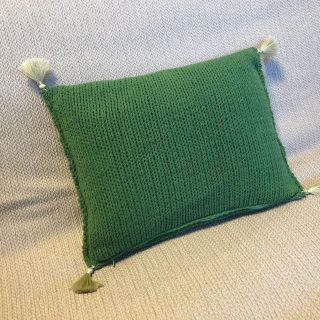 ザラホーム(ZARA HOME)のグリーンニットクッション(クッションカバー)