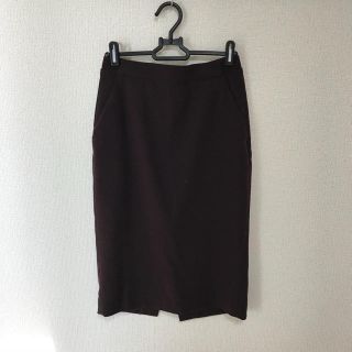 ユニクロ(UNIQLO)のユニクロ ペンシルスカート ワインレッド M(ひざ丈スカート)