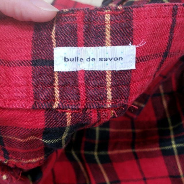 bulle de savon(ビュルデサボン)のビュルデサボン　赤チェック　ガウチョ レディースのパンツ(カジュアルパンツ)の商品写真