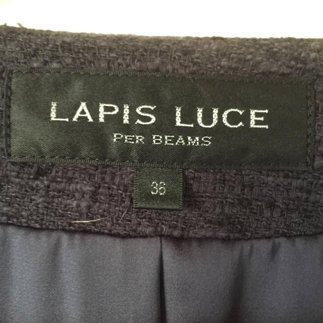 BEAMS(ビームス)のLAPIS LUCE ノーカラージャケット ネイビー36 レディースのジャケット/アウター(ノーカラージャケット)の商品写真