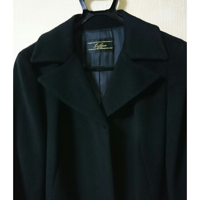 leilian(レリアン)のレリアン 黒 カシミアロングコート レディースのジャケット/アウター(ロングコート)の商品写真
