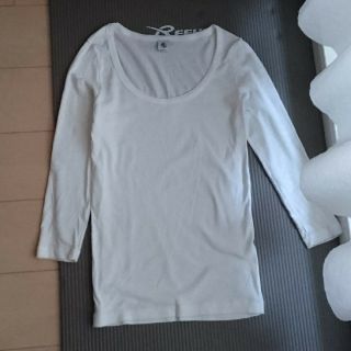 プチバトー(PETIT BATEAU)のプチバトー☆美品Uネックシャツ(Tシャツ(長袖/七分))