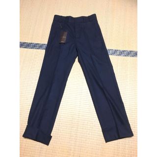 グッチ(Gucci)の12万新品44GUCCI グッチ ㈱ケリング紺ウールロールアップパンツ(スラックス)