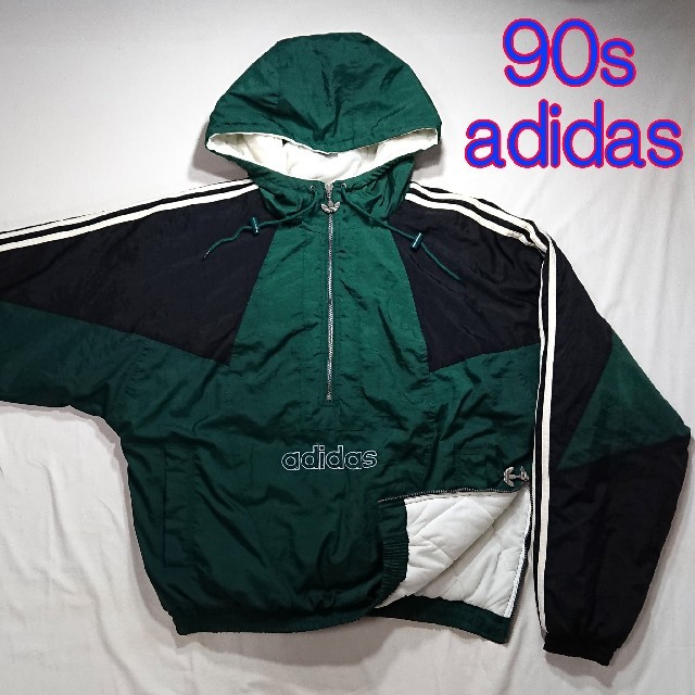 adidas 90s アディダス アノラック ナイロン パーカー デカロゴ | フリマアプリ ラクマ