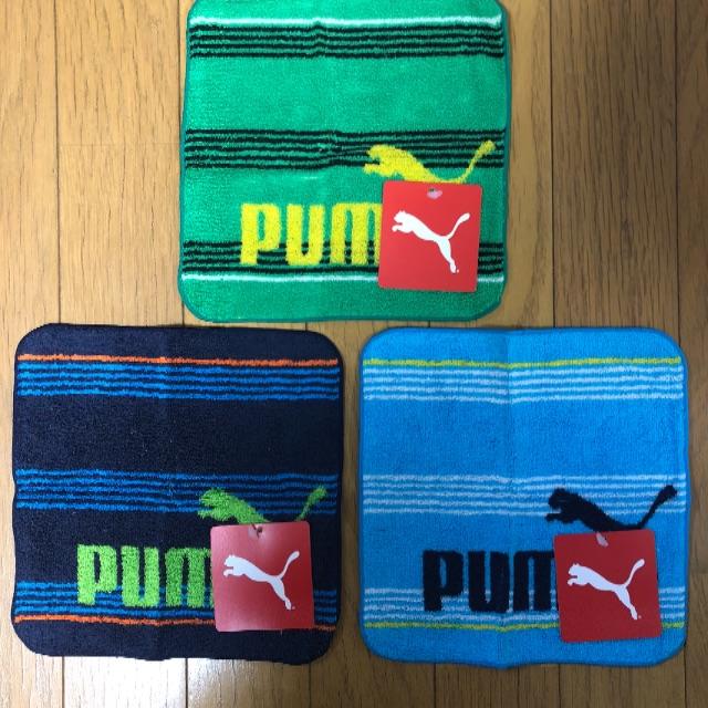 PUMA(プーマ)の新品☆PUMAプーマのハンカチ3枚セット キッズ/ベビー/マタニティのこども用ファッション小物(その他)の商品写真