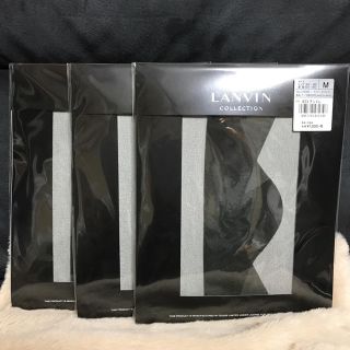 ランバン(LANVIN)のランバン ストッキング ブラック 3足 新品(タイツ/ストッキング)