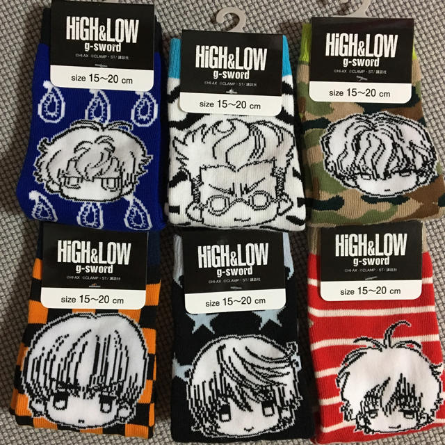 EXILE TRIBE(エグザイル トライブ)の新品 HiGH&LOW 靴下 キッズサイズ 6足セット キッズ/ベビー/マタニティのこども用ファッション小物(靴下/タイツ)の商品写真