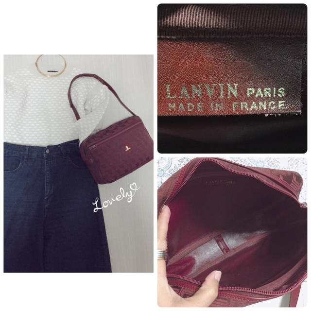 LANVIN(ランバン)の【LANVIN】フランス製ボルドーショルダーバッグ✩︎美品 レディースのバッグ(ショルダーバッグ)の商品写真