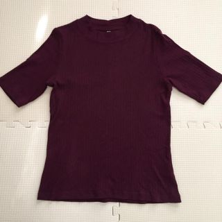 ユニクロ(UNIQLO)のユニクロ リブ ハイネックＴシャツ(Tシャツ(半袖/袖なし))