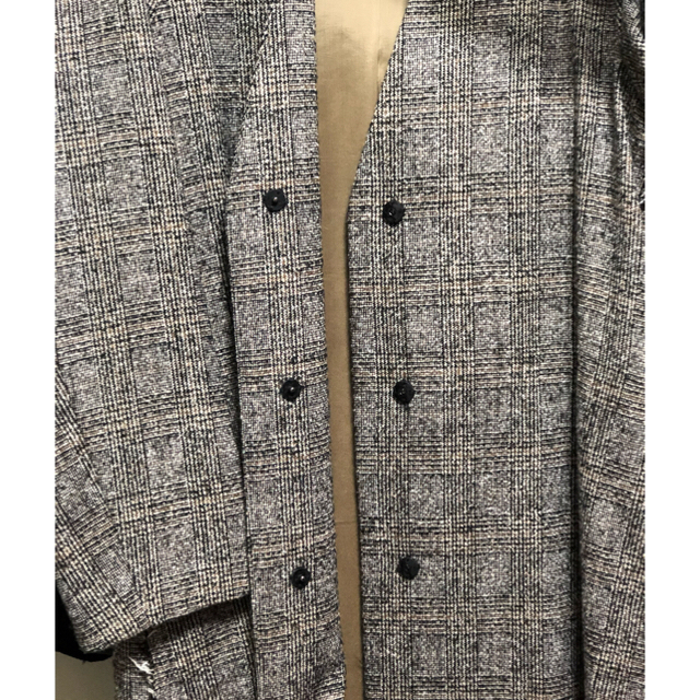 IENA(イエナ)のIENA LA BOUCLE グレンチェックツイード Vネックコート レディースのジャケット/アウター(ロングコート)の商品写真